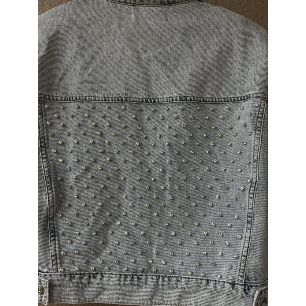 Free People Nocturne Studded Women’s denim blue Jacket Size L - Picture 5 of 13